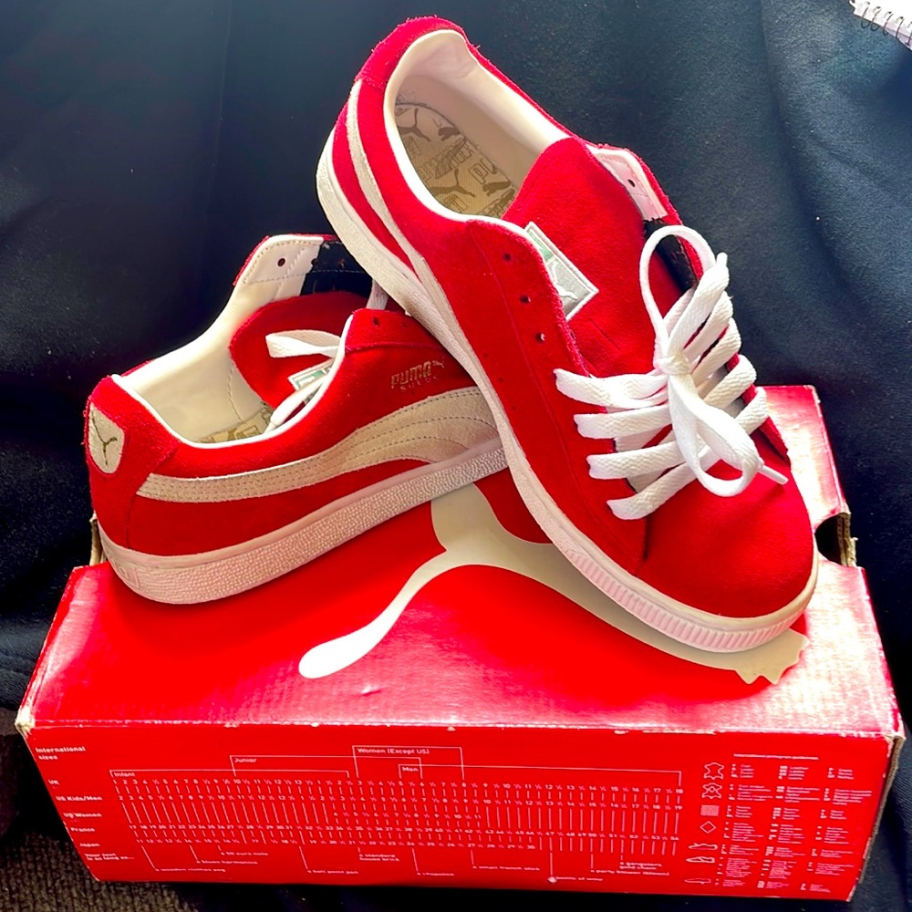 Men’s Puma Red Suede with White Ribbon